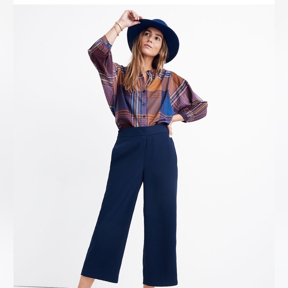 NWT Madewell Huston Pull-On Crop Pants, True Black size Large